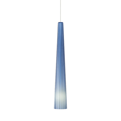 Zenith LED Pendant Light in Steel Blue/Satin Nickel (Large).