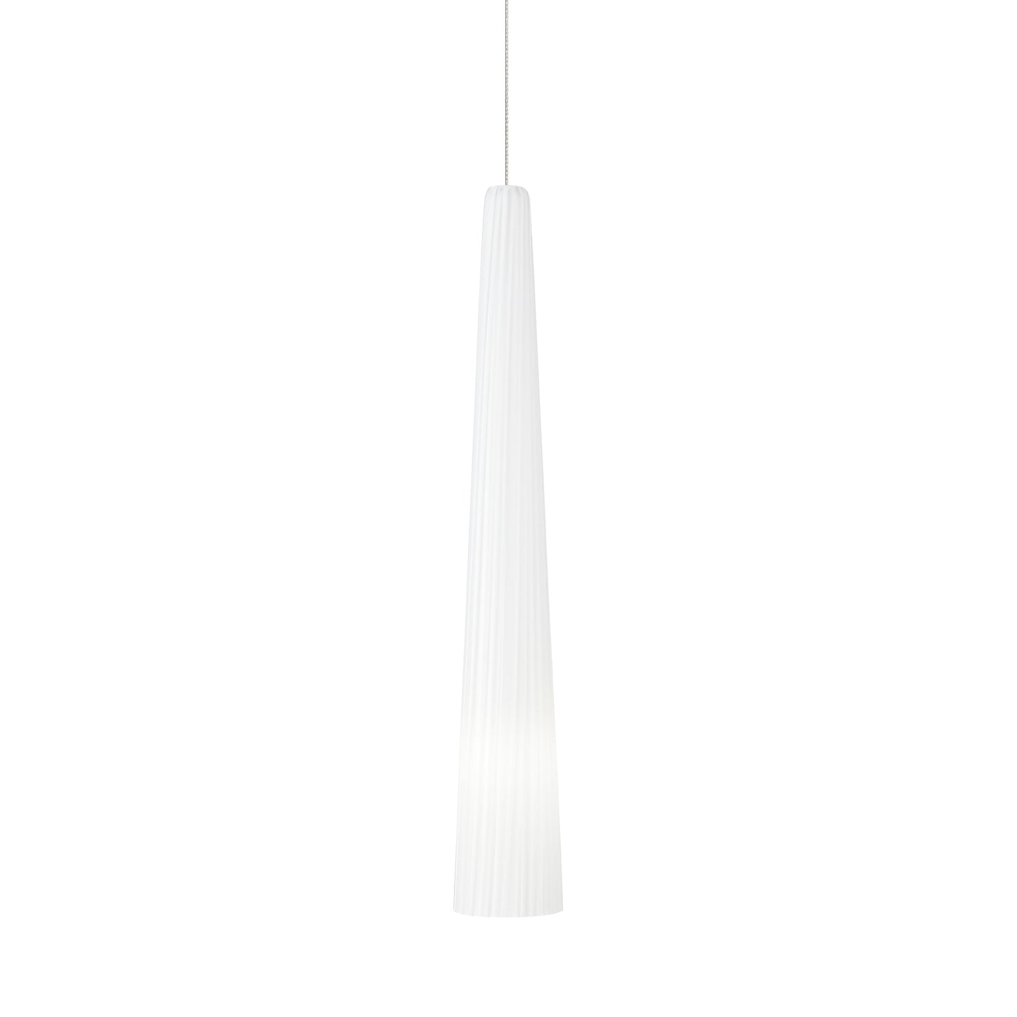 Zenith LED Pendant Light in White/Satin Nickel (Large).