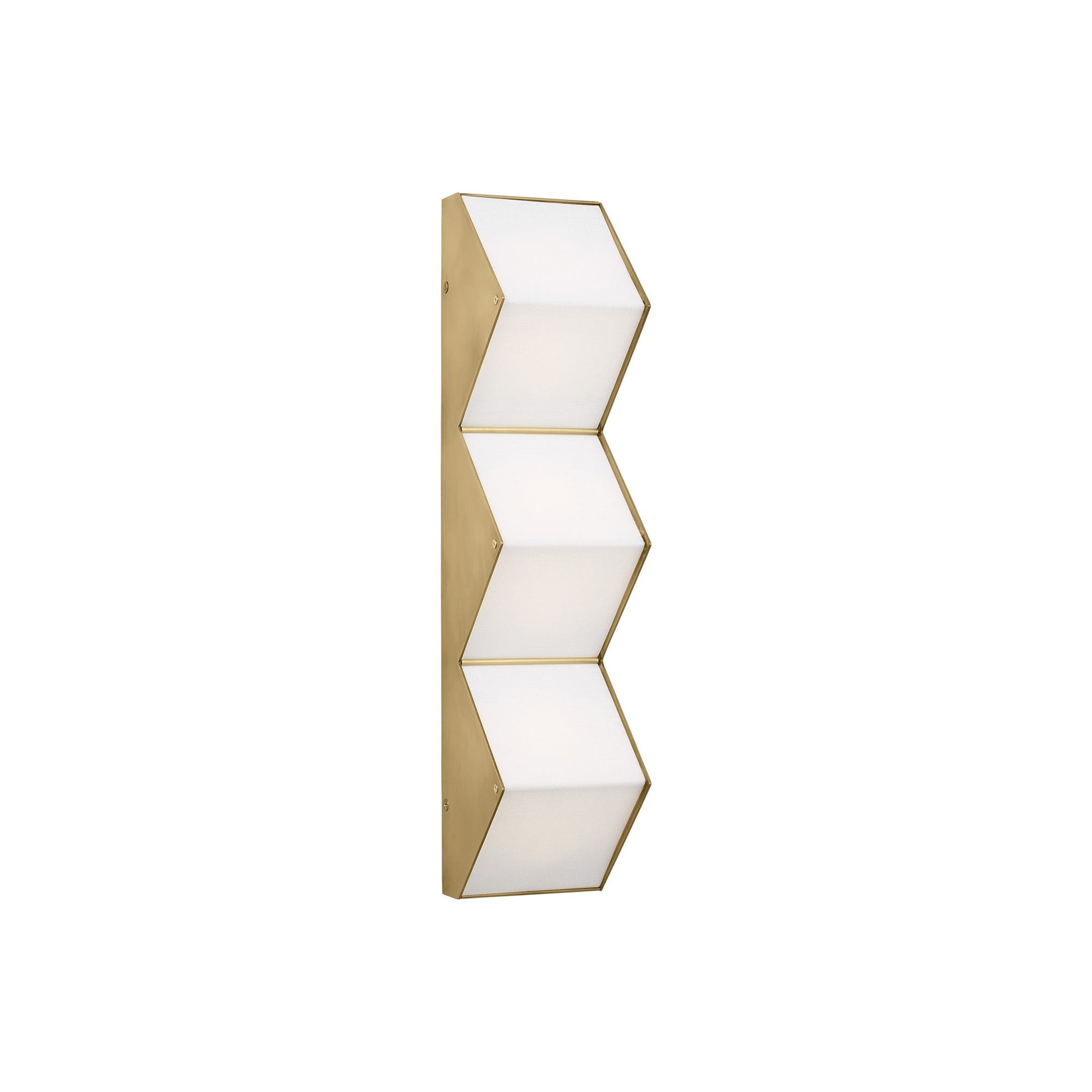 Zig Zag LED Wall Light in Natural Brass (Medium).