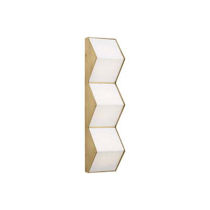 Zig Zag LED Wall Light in Natural Brass (Medium).