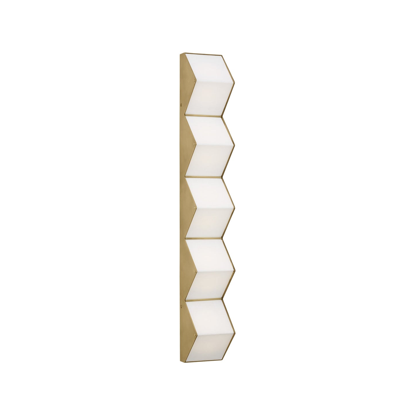 Zig Zag LED Wall Light in Natural Brass (X-Large).