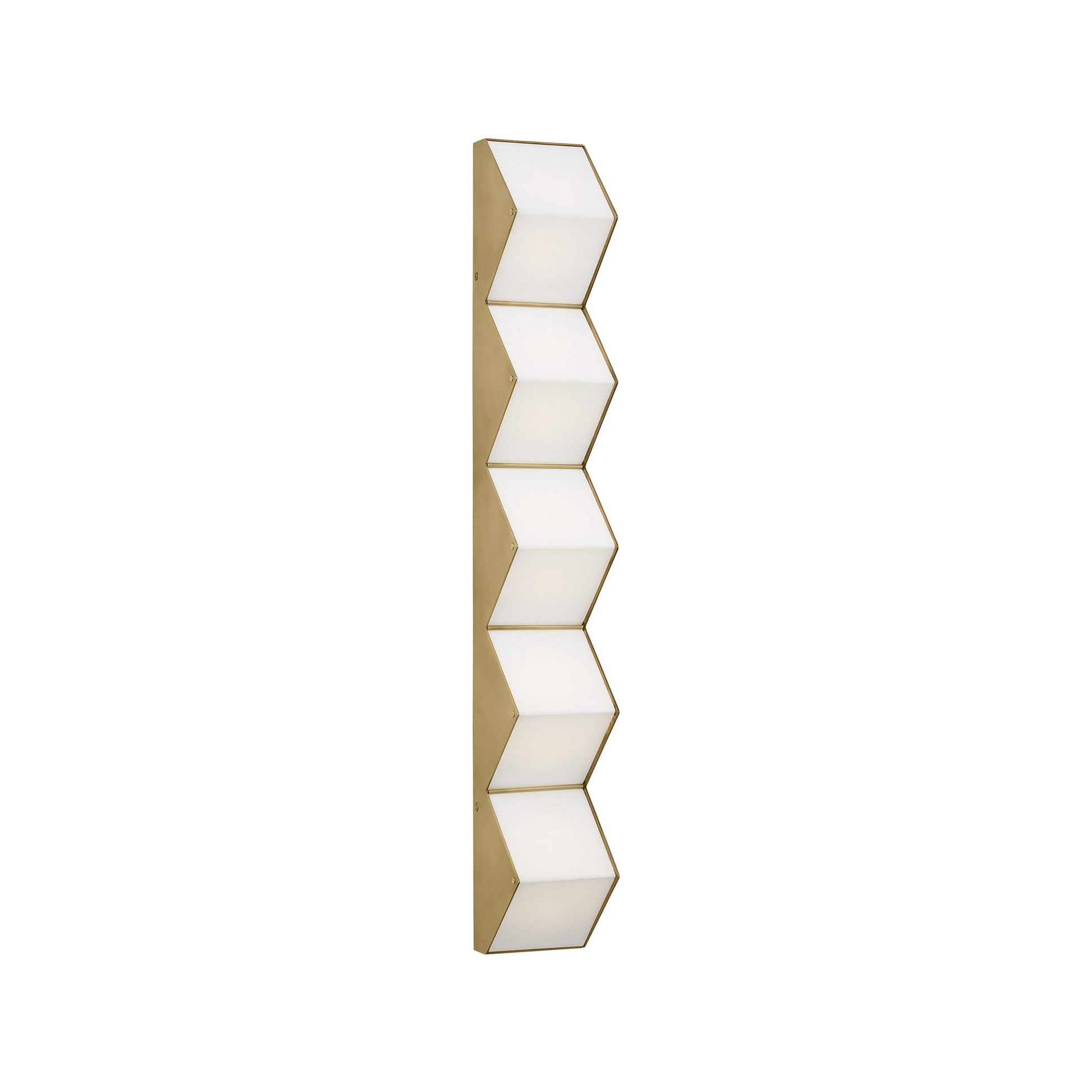 Zig Zag LED Wall Light in Natural Brass (X-Large).