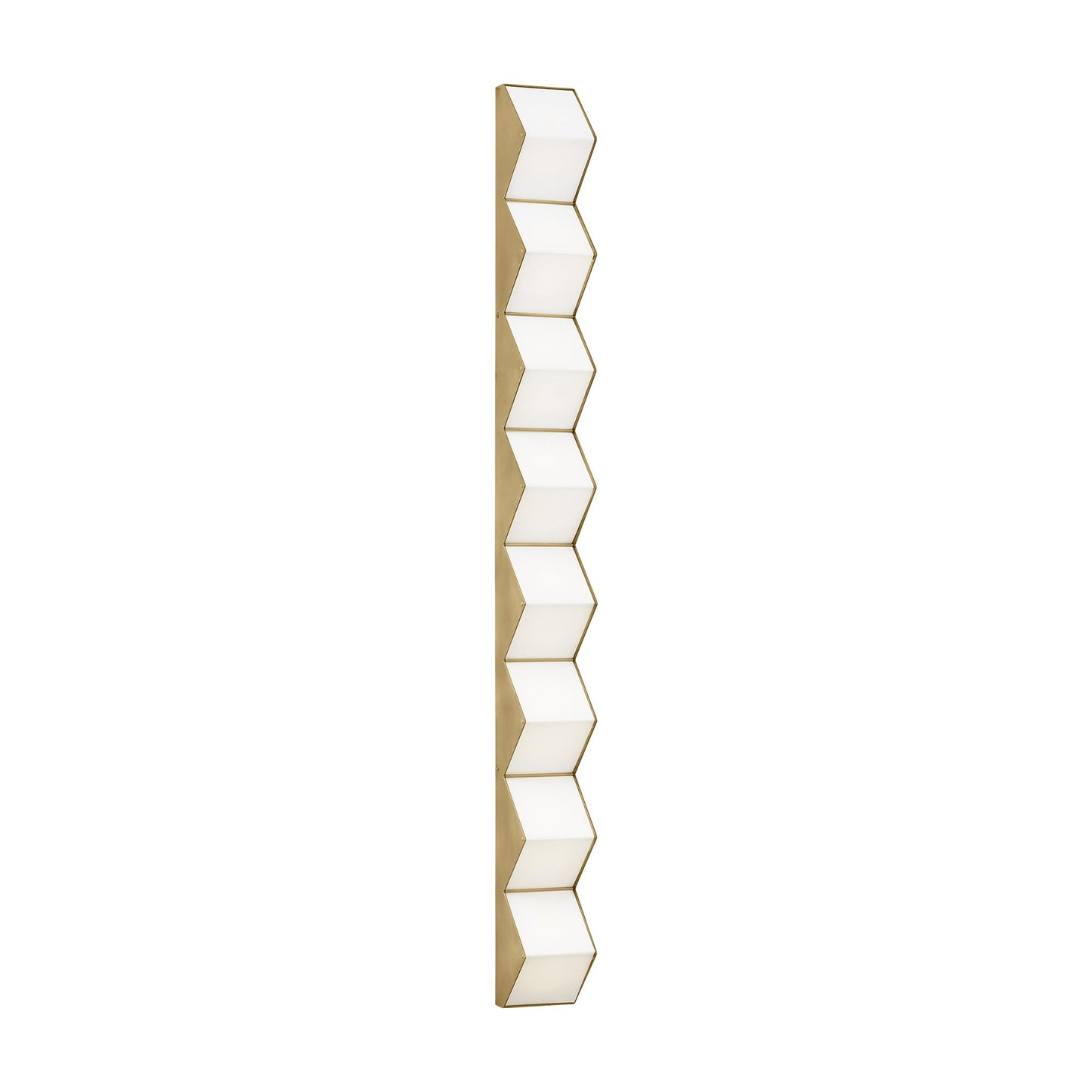 Zig Zag LED Wall Light in Natural Brass (Grande).