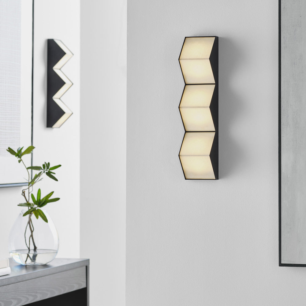 Zig Zag LED Wall Light in living room.