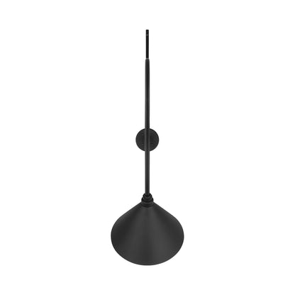 Academy Anchored Larrabee Barn Outdoor Wall Light in Matte Black/12.5-Inch Matte Black Conical Savannah Shade (36-Inch).