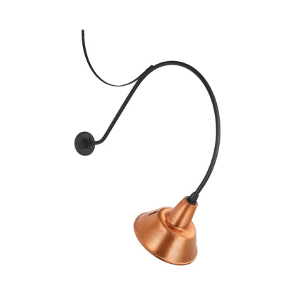 Academy Anchored Larrabee Barn Outdoor Wall Light in Matte Black/12.5-Inch Soft Copper Bowers Shade (36-Inch).