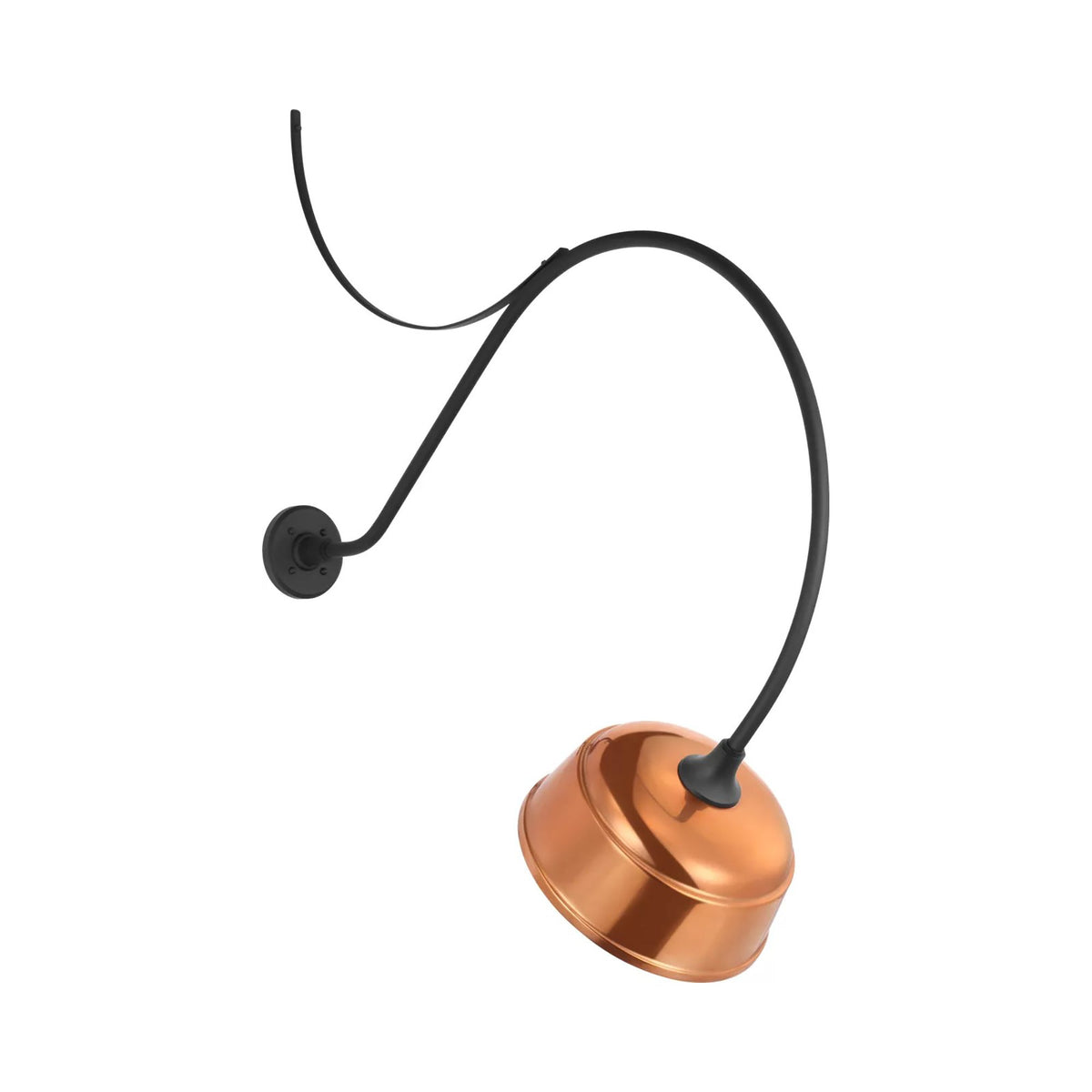 Academy Anchored Larrabee Barn Outdoor Wall Light in Matte Black/12.5-Inch Soft Copper Rockhouse Shade (36-Inch).