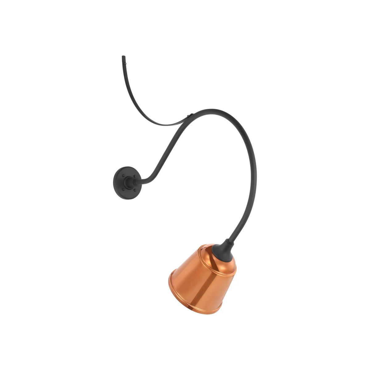 Academy Anchored Larrabee Barn Outdoor Wall Light in Matte Black/8-Inch Soft Copper Rockhouse Shade (26.5-Inch).