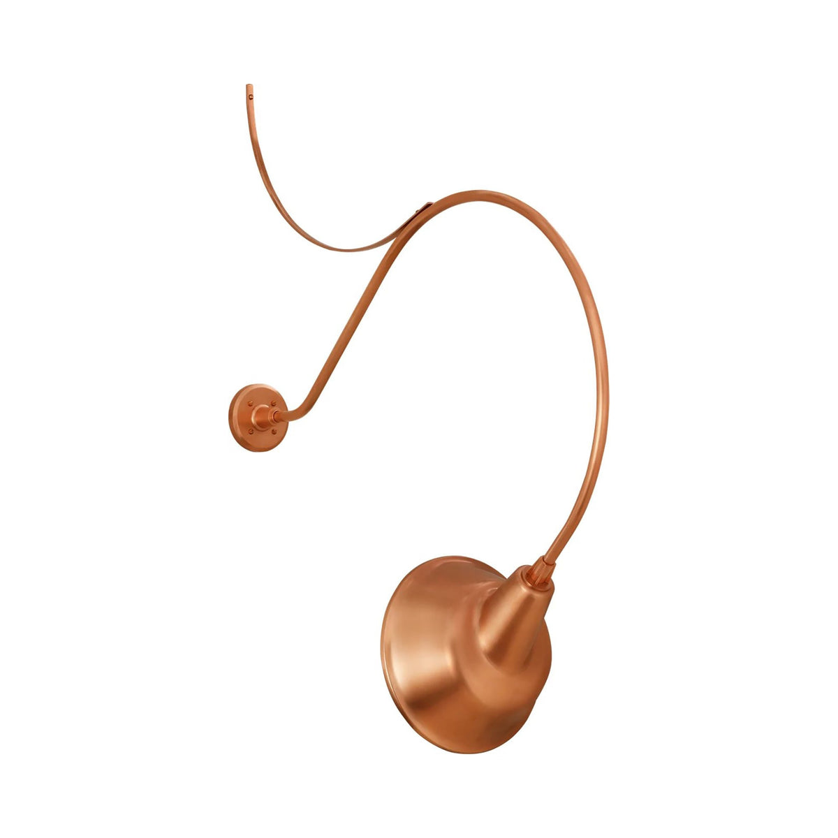 Academy Anchored Larrabee Barn Outdoor Wall Light in Soft Copper/12.5-Inch Soft Copper Tilted Bowers Shade (36-Inch).