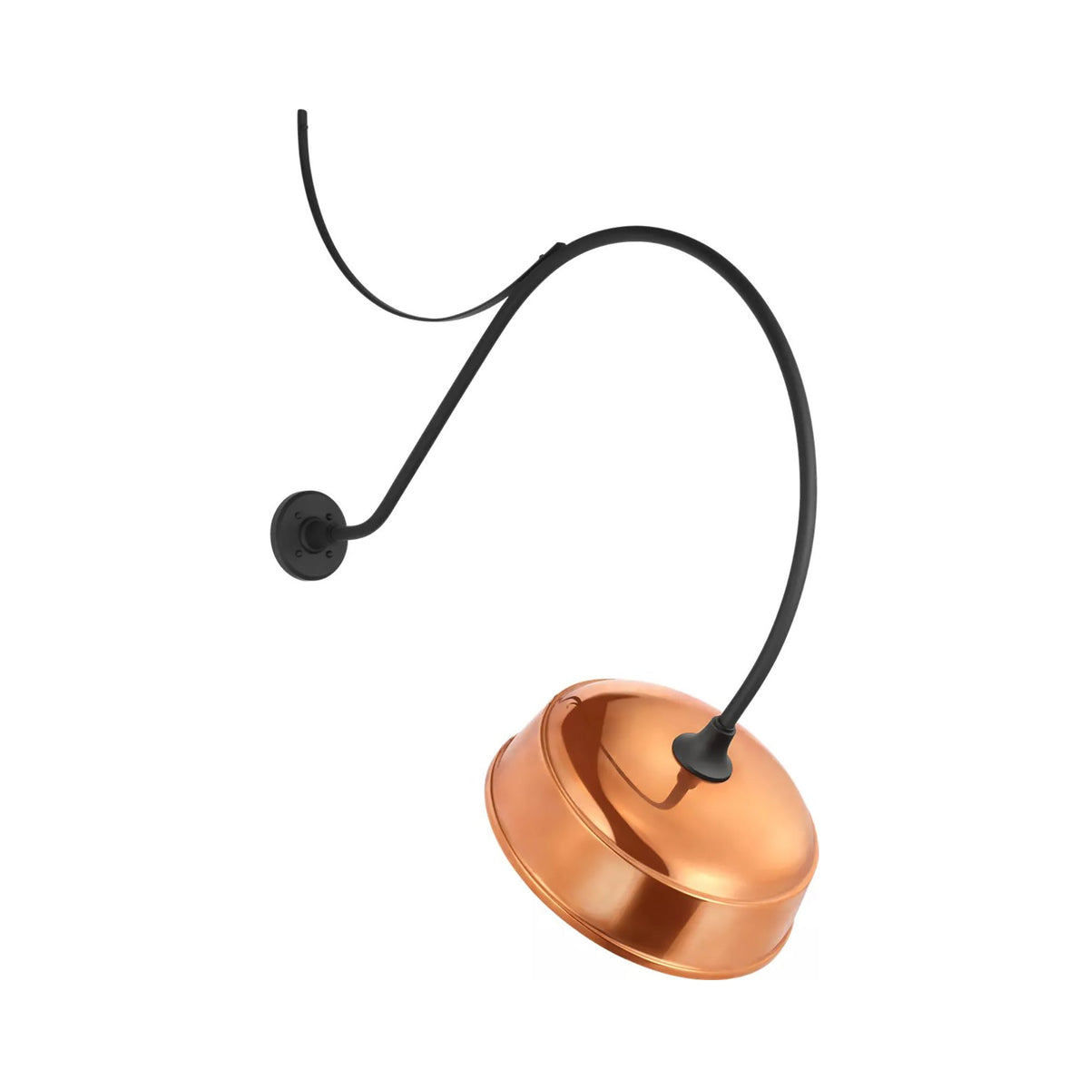 Academy Anchored Larrabee Barn Outdoor Wall Light in Matte Black/16-Inch Soft Copper Rockhouse Shade (36-Inch).