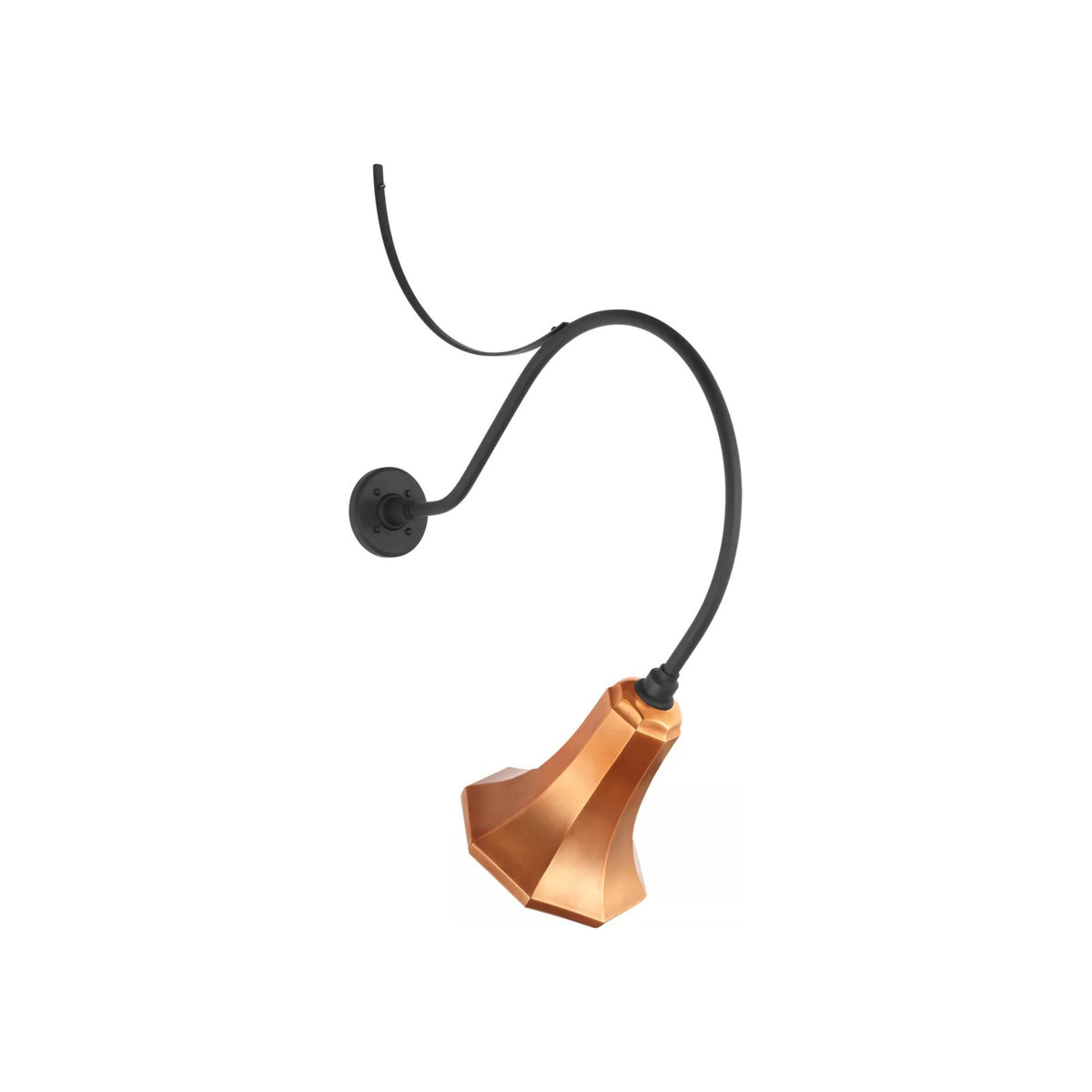 Academy Anchored Larrabee Barn Outdoor Wall Light in Matte Black/9.25-Inch Soft Copper Savannah Shade (26.5-Inch).