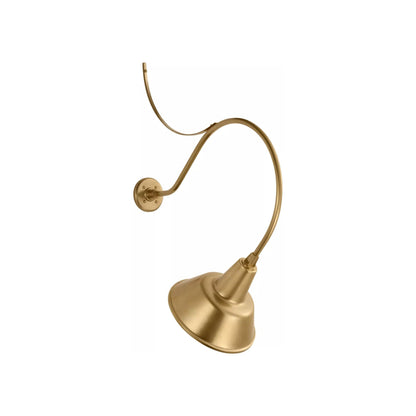 Academy Anchored Larrabee Barn Outdoor Wall Light in Hand-Rubbed Antique Brass/12.5-Inch Hand-Rubbed Antique Brass Bowers Shade (26.5-Inch).