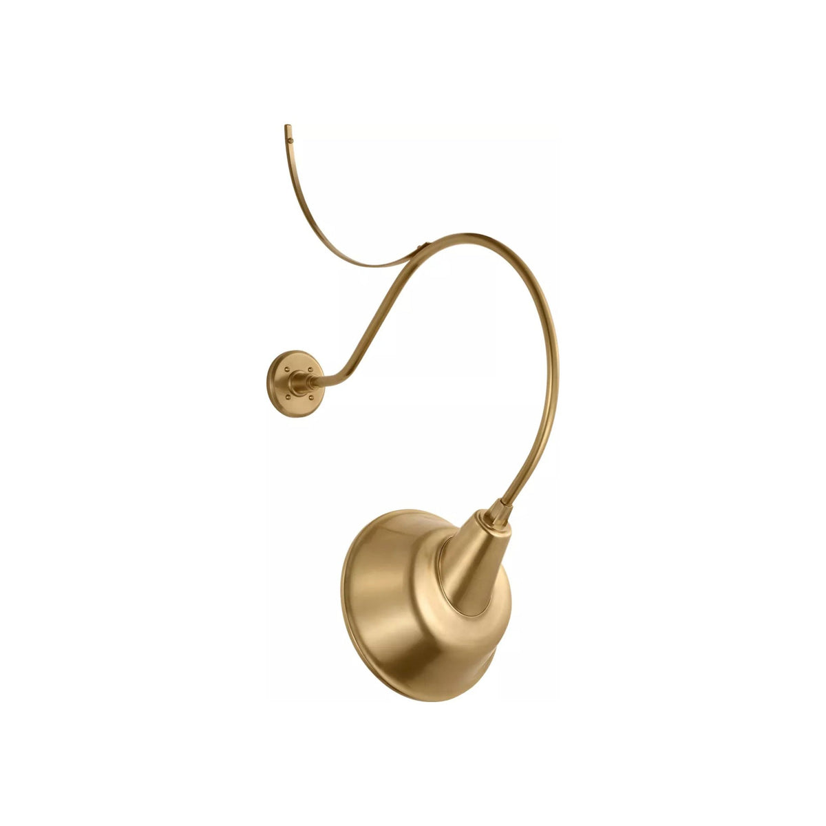 Academy Anchored Larrabee Barn Outdoor Wall Light in Hand-Rubbed Antique Brass/12.5-Inch Hand-Rubbed Antique Brass Tilted Bowers Shade (26.5-Inch).