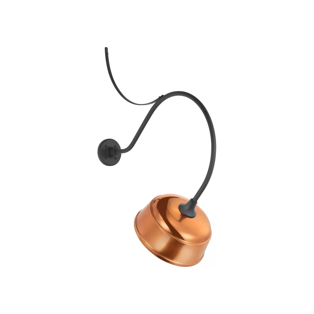 Academy Anchored Larrabee Barn Outdoor Wall Light in Matte Black/12.5-Inch Soft Copper Rockhouse Shade (26.5-Inch).