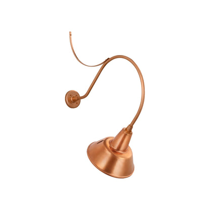 Academy Anchored Larrabee Barn Outdoor Wall Light in Soft Copper/12.5-Inch Soft Copper Bowers Shade (26.5-Inch).