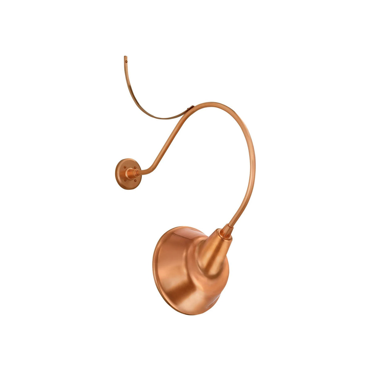 Academy Anchored Larrabee Barn Outdoor Wall Light in Soft Copper/12.5-Inch Soft Copper Tilted Bowers Shade (26.5-Inch).