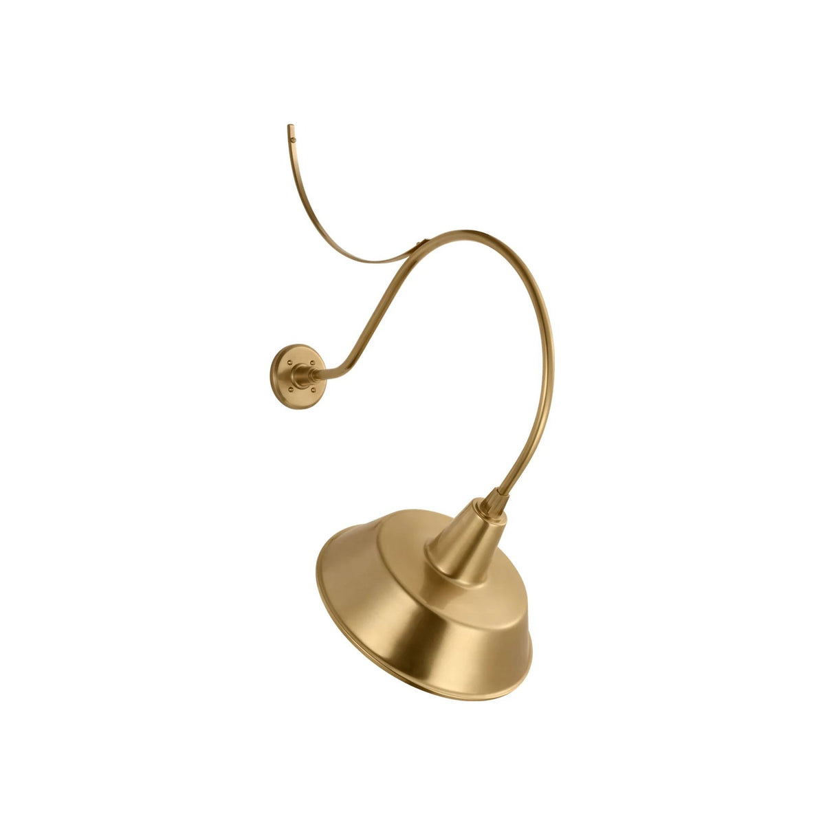 Academy Anchored Larrabee Barn Outdoor Wall Light in Hand-Rubbed Antique Brass/16-Inch Hand-Rubbed Antique Brass Bowers Shade (26.5-Inch).