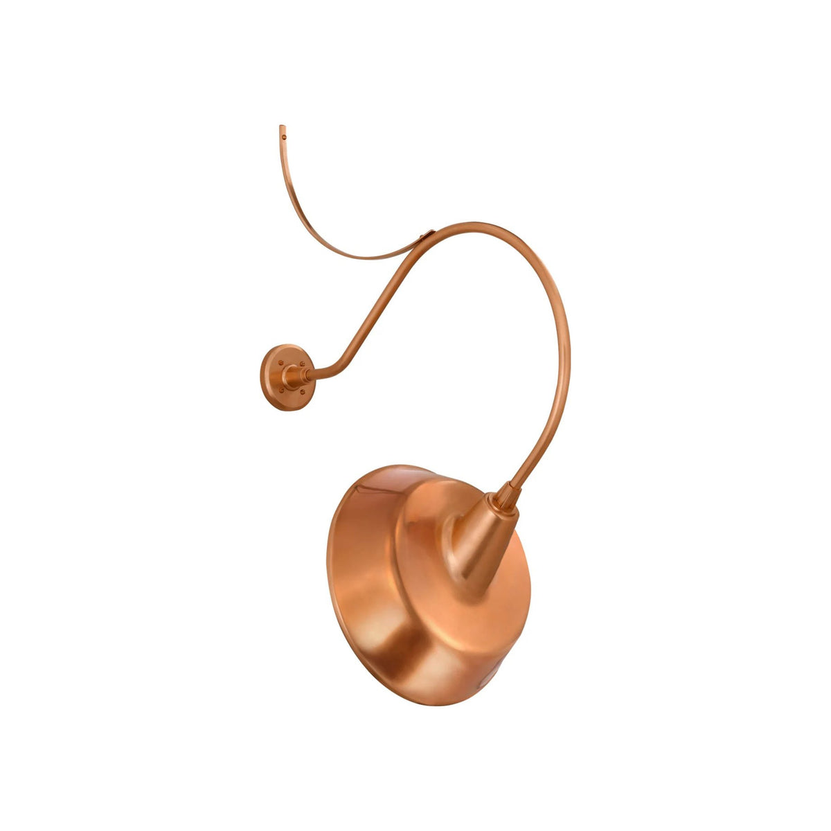 Academy Anchored Larrabee Barn Outdoor Wall Light in Soft Copper/16-Inch Soft Copper Tilted Bowers Shade (26.5-Inch).