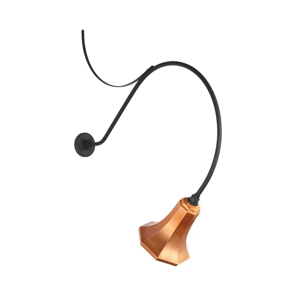 Academy Anchored Larrabee Barn Outdoor Wall Light in Matte Black/9.25-Inch Soft Copper Savannah Shade (36-Inch).