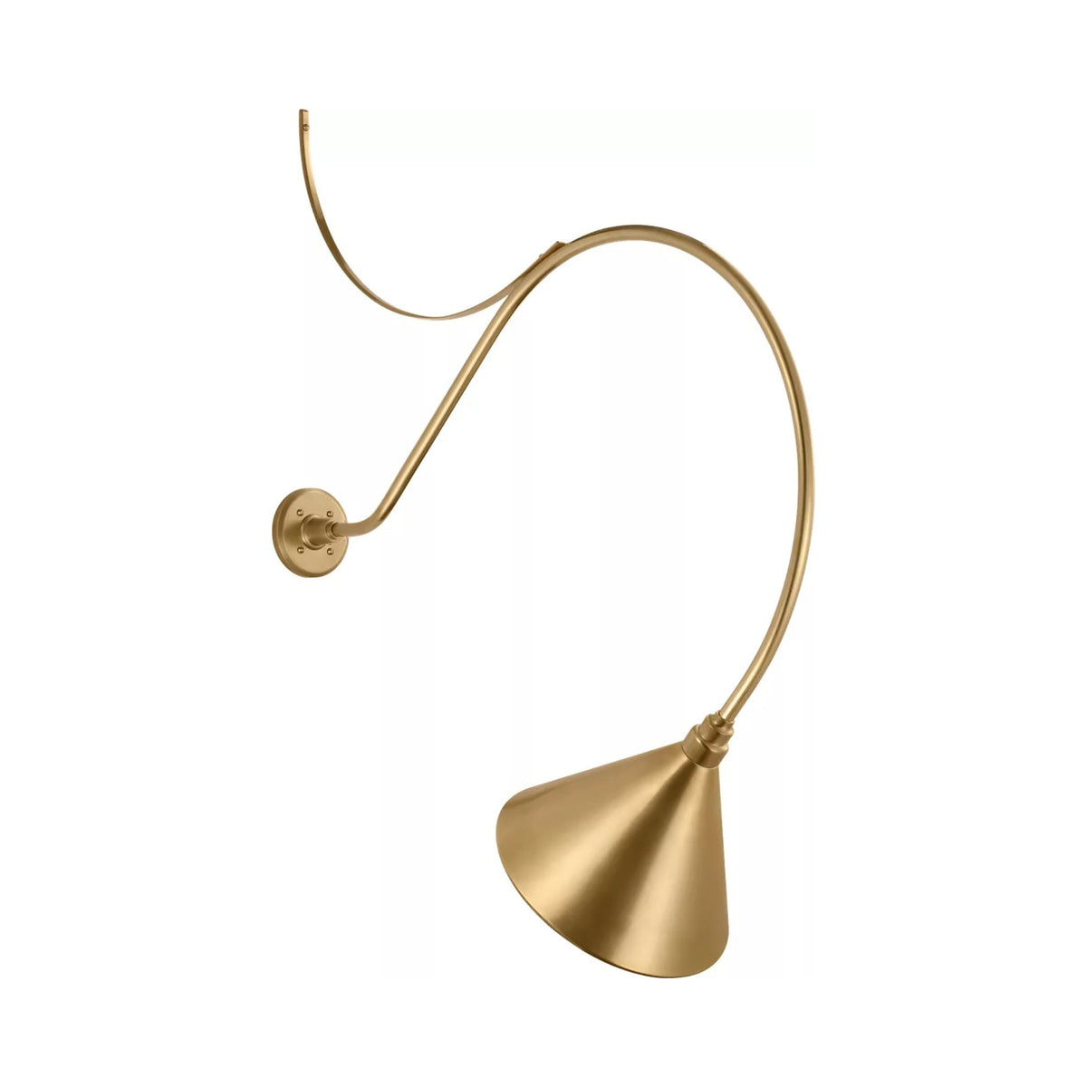 Academy Anchored Larrabee Barn Outdoor Wall Light in Hand-Rubbed Antique Brass/12.5-Inch Hand-Rubbed Antique Brass Conical Savannah Shade (36-Inch).