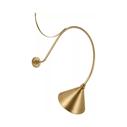 Academy Anchored Larrabee Barn Outdoor Wall Light in Hand-Rubbed Antique Brass/12.5-Inch Hand-Rubbed Antique Brass Conical Savannah Shade (36-Inch).