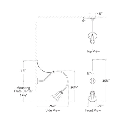 Academy Anchored Larrabee Barn Outdoor Wall Light - line drawing.