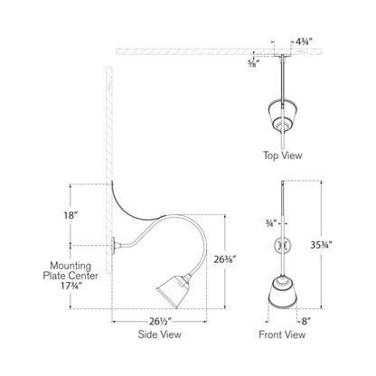 Academy Anchored Larrabee Barn Outdoor Wall Light - line drawing.