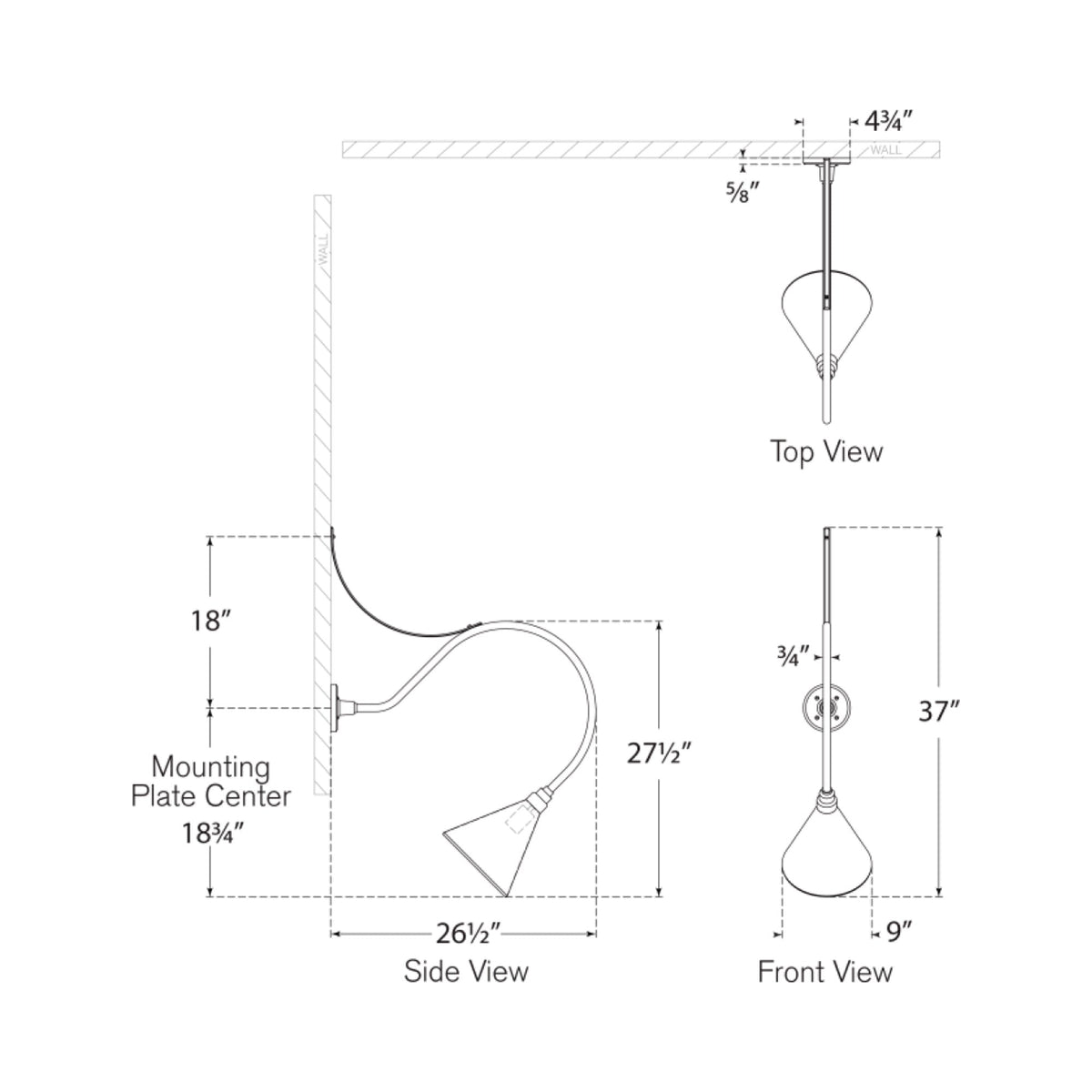 Academy Anchored Larrabee Barn Outdoor Wall Light - line drawing.