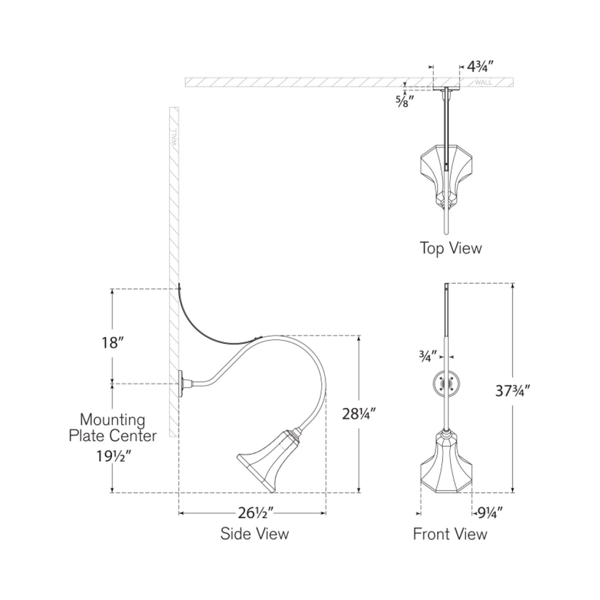 Academy Anchored Larrabee Barn Outdoor Wall Light - line drawing.