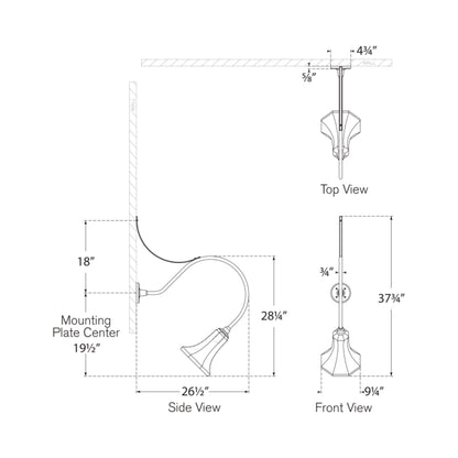 Academy Anchored Larrabee Barn Outdoor Wall Light - line drawing.