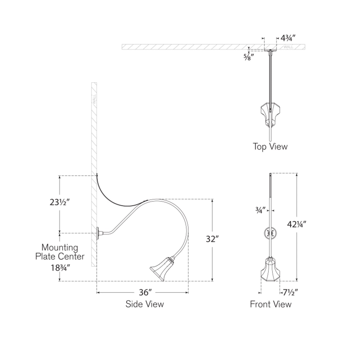 Academy Anchored Larrabee Barn Outdoor Wall Light - line drawing.