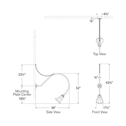 Academy Anchored Larrabee Barn Outdoor Wall Light - line drawing.