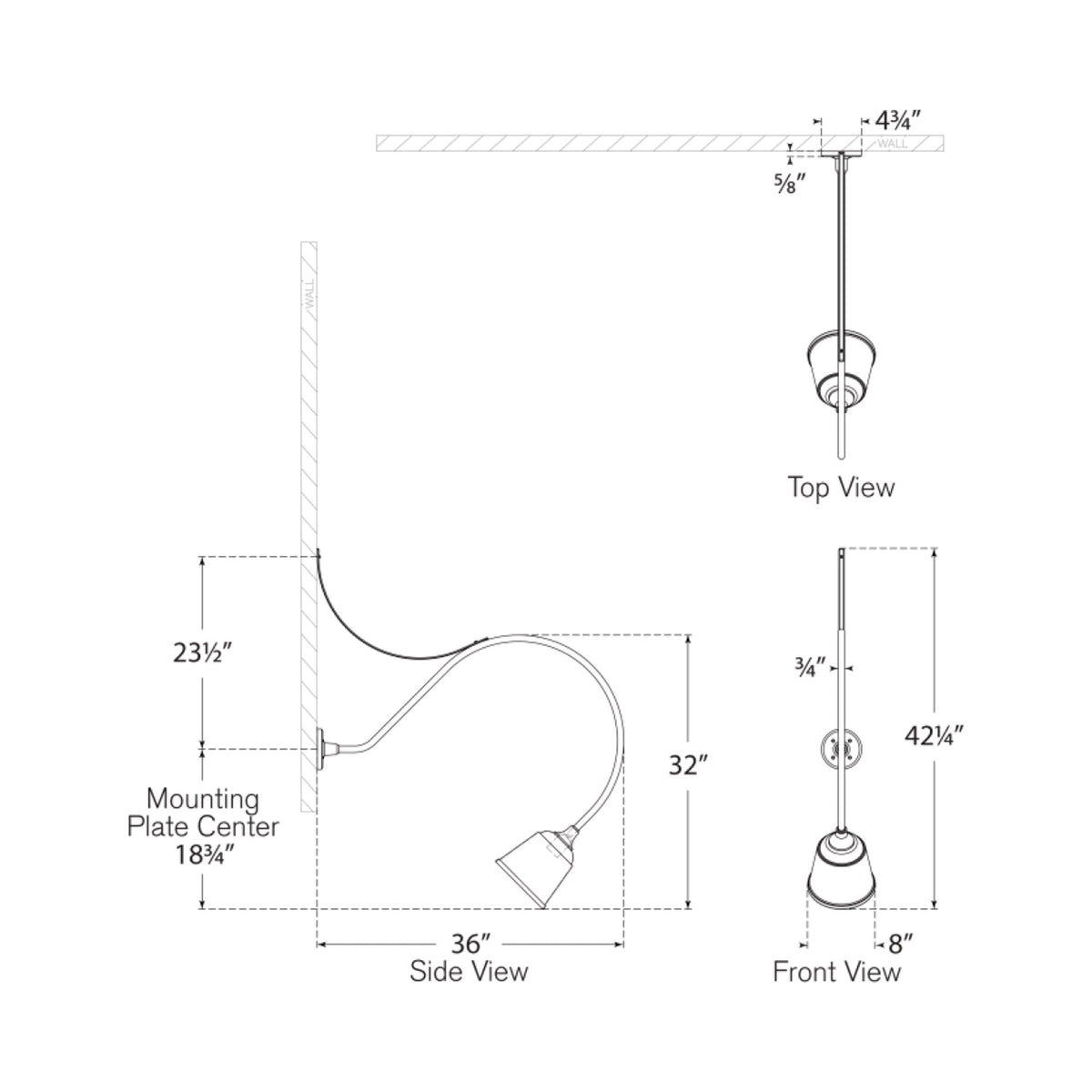 Academy Anchored Larrabee Barn Outdoor Wall Light - line drawing.