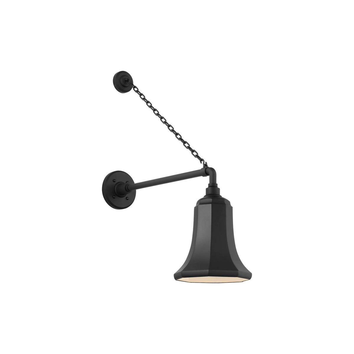 Academy Anchored Mack Barn Outdoor Wall Light in Matte Black (7.5-Inch Matte Black Savannah Shade).