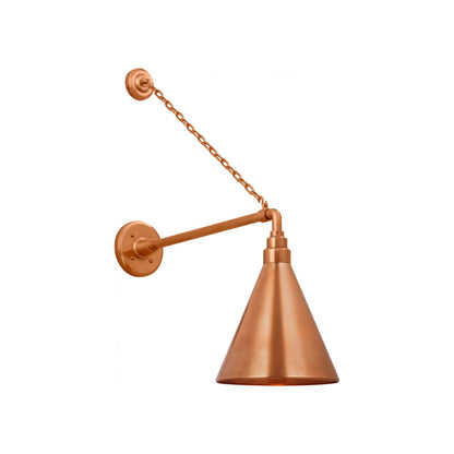 Academy Anchored Mack Barn Outdoor Wall Light in Soft Copper (9-Inch Soft Copper Conical Savannah Shade).