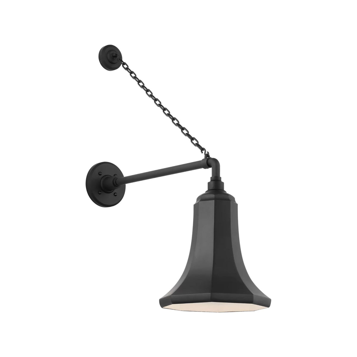 Academy Anchored Mack Barn Outdoor Wall Light in Matte Black (9.25-Inch Matte Black Savannah Shade).