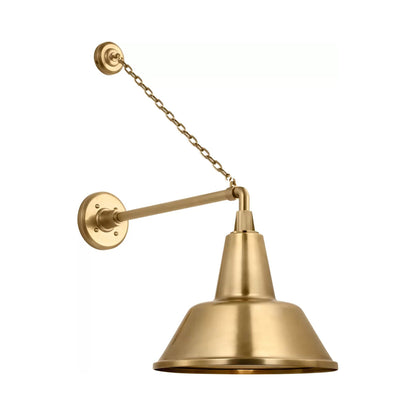 Academy Anchored Mack Barn Outdoor Wall Light in Hand-Rubbed Antique Brass (12.5-Inch Hand-Rubbed Antique Brass Bowers Shade).