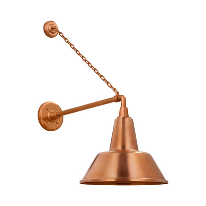 Academy Anchored Mack Barn Outdoor Wall Light in Soft Copper (12.5-Inch Soft Copper Bowers Shade).