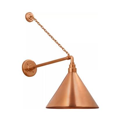 Academy Anchored Mack Barn Outdoor Wall Light in Soft Copper (12.5-Inch Soft Copper Conical Savannah Shade).