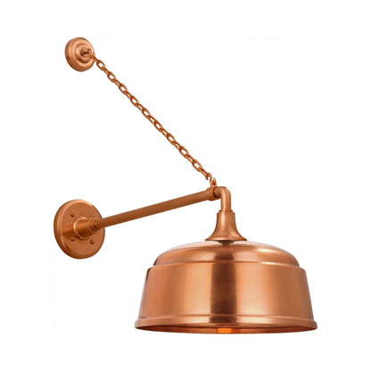 Academy Anchored Mack Barn Outdoor Wall Light in Soft Copper (12.5-Inch Soft Copper Rockhouse Shade).