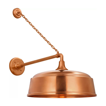 Academy Anchored Mack Barn Outdoor Wall Light in Soft Copper (16-Inch Soft Copper Rockhouse Shade).