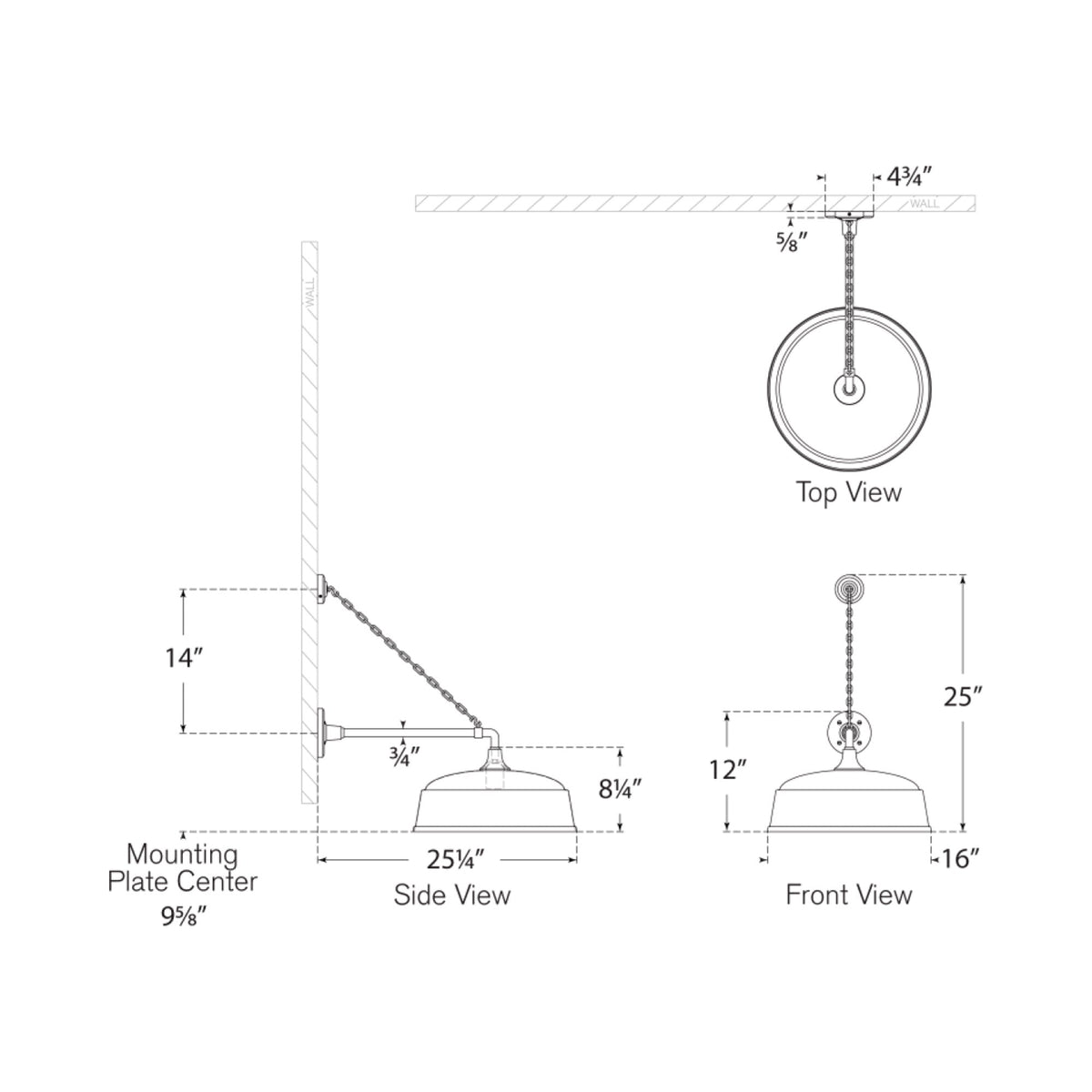 Academy Anchored Mack Barn Outdoor Wall Light - line drawing.