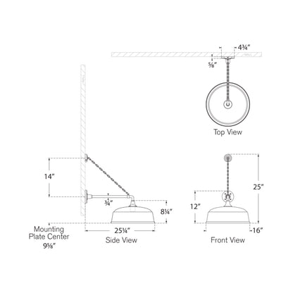 Academy Anchored Mack Barn Outdoor Wall Light - line drawing.
