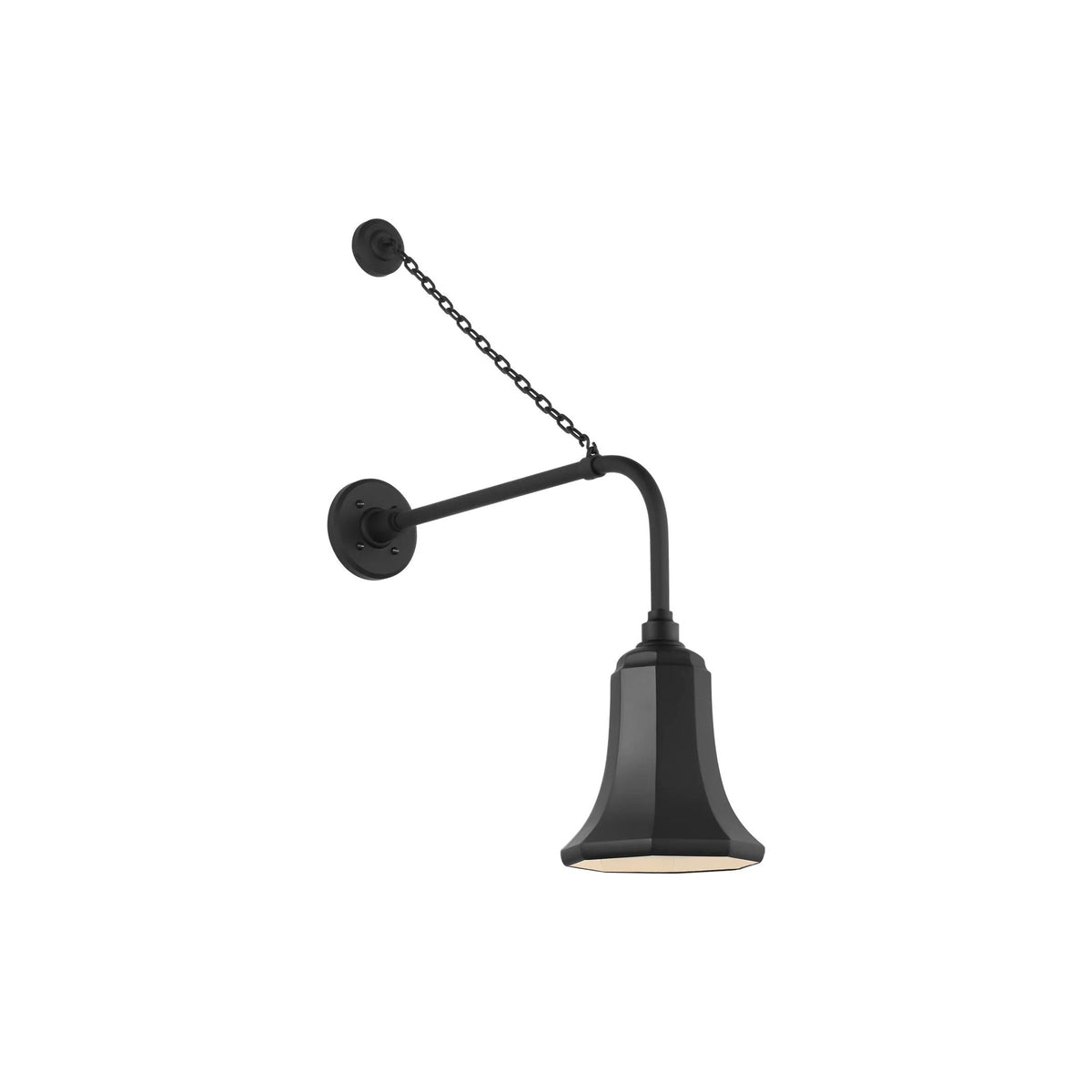 Academy Anchored Rex Barn Outdoor Wall Light in Matte Black (7.5-Inch Matte Black Savannah Shade).