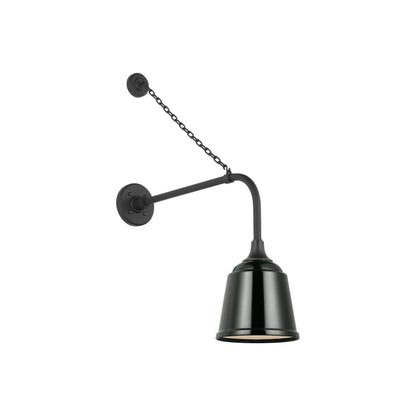 Academy Anchored Rex Barn Outdoor Wall Light in Matte Black (8-Inch Green Rockhouse Shade).