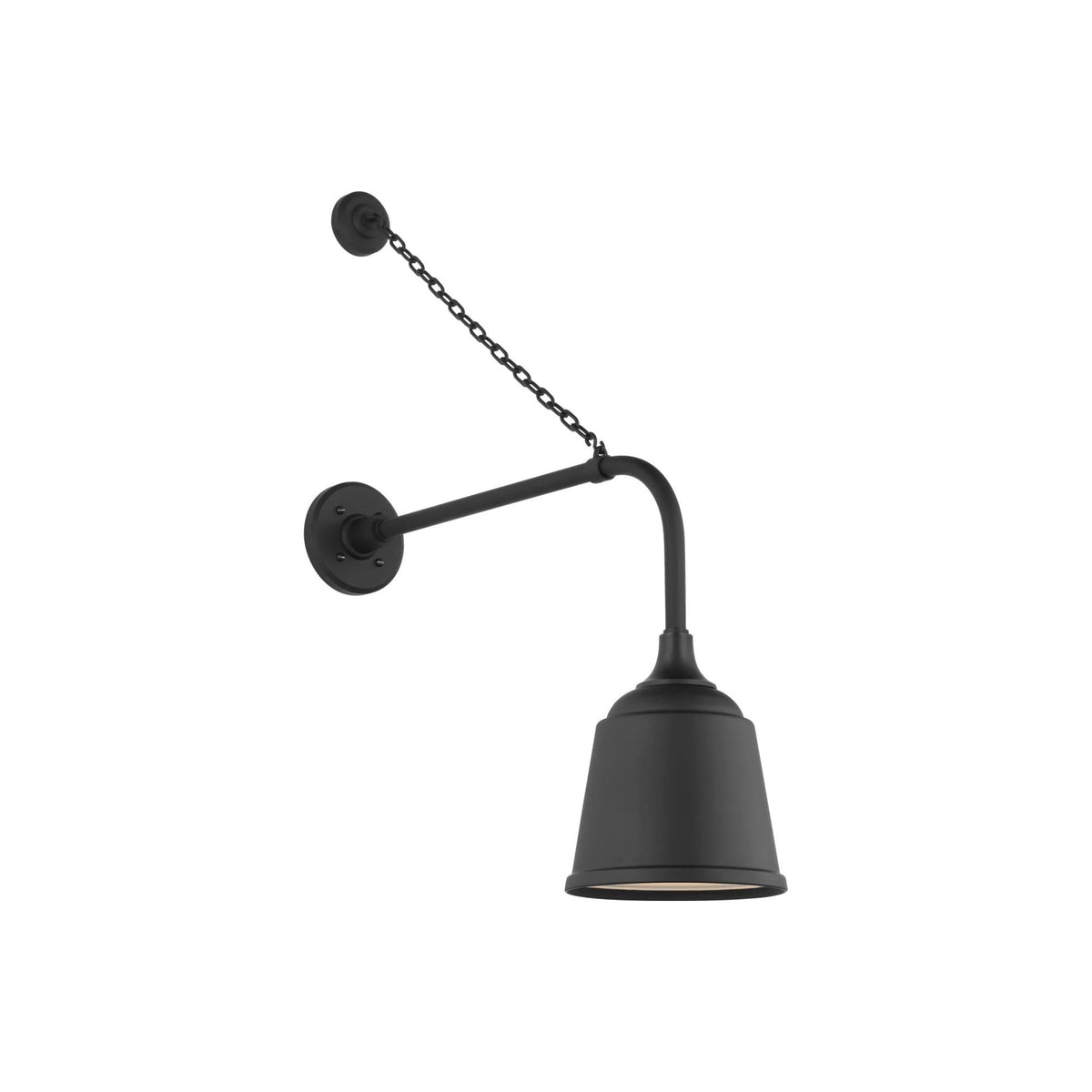 Academy Anchored Rex Barn Outdoor Wall Light in Matte Black (8-Inch Matte Black Rockhouse Shade).
