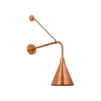 Academy Anchored Rex Barn Outdoor Wall Light in Soft Copper (9-Inch Soft Copper Conical Savannah Shade).