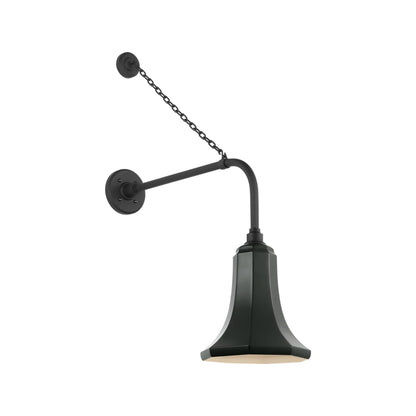 Academy Anchored Rex Barn Outdoor Wall Light in Matte Black (9.25-Inch Green Savannah Shade).