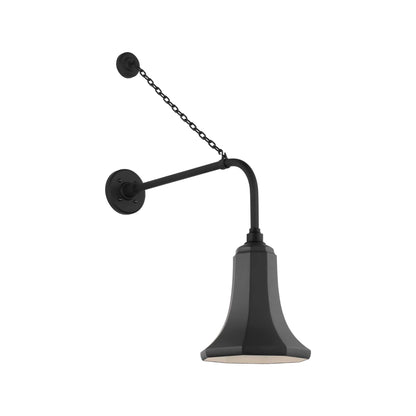 Academy Anchored Rex Barn Outdoor Wall Light in Matte Black (9.25-Inch Matte Black Savannah Shade).