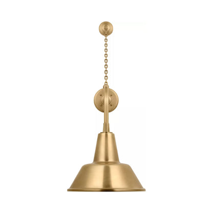 Academy Anchored Rex Barn Outdoor Wall Light in Hand-Rubbed Antique Brass (12.5-Inch Hand-Rubbed Antique Brass Bowers Shade).